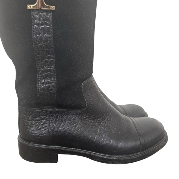 Tory Burch Corey Mid Calf Flat Boot, Black, Size 5.5 - Picture 2 of 10